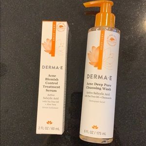 DermaE acne cleansing wash & blemish control serum